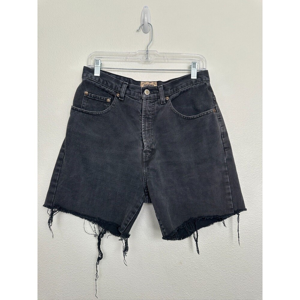 Vintage Chamonix Bermuda Dad Shorts Cutoff Black High Rise Cotton Women's Large